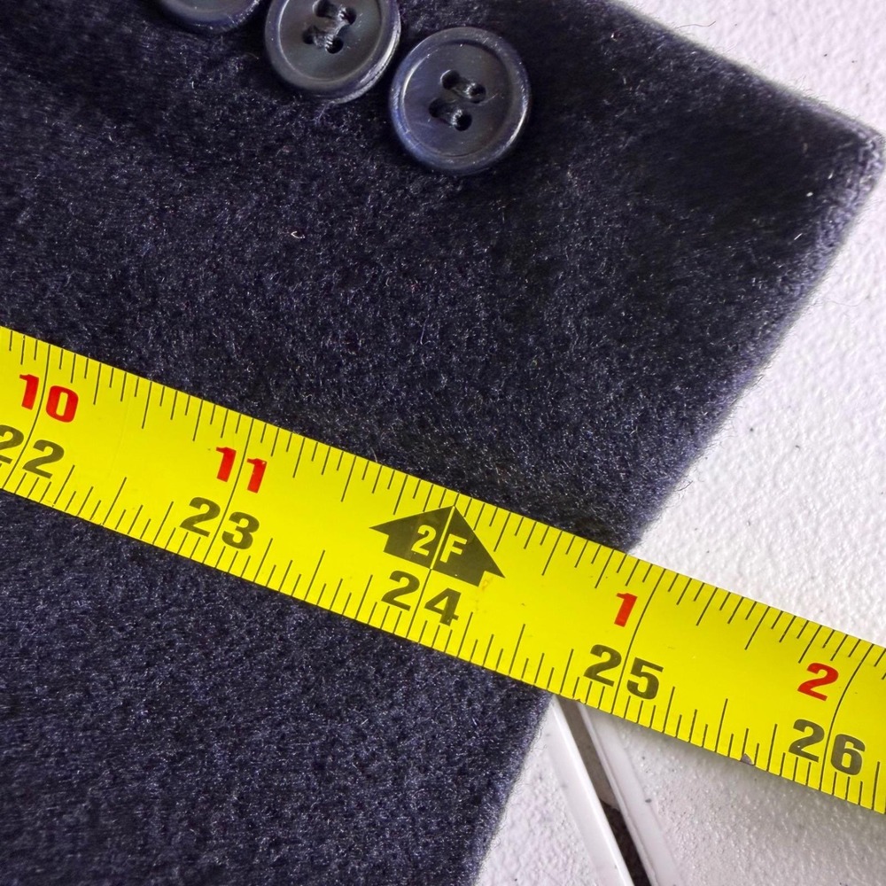VTG 100% Cashmere Navy Blue Blazer USA Made Classic Tailored Sport Coat 44R - Picture 12 of 14